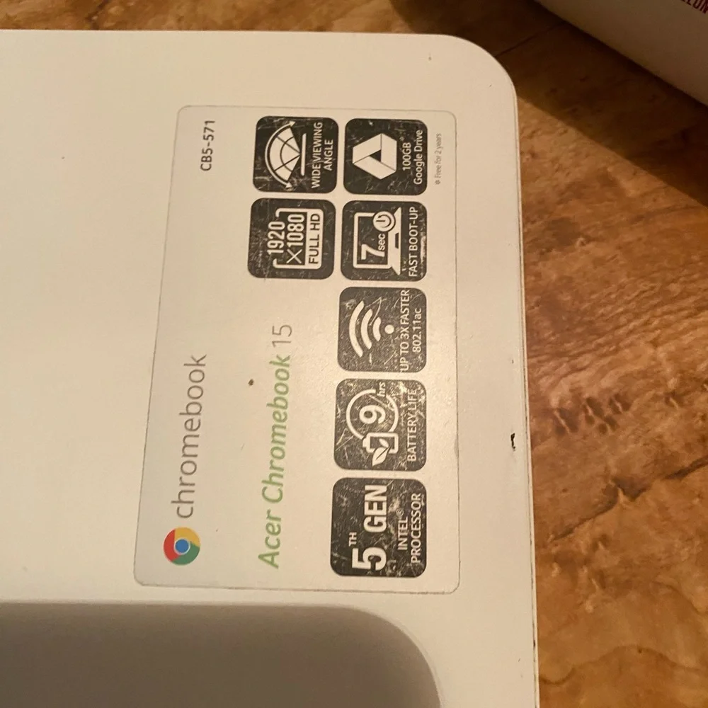 Acer White and Black Laptop